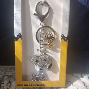 Silver and Gold Snoopy Bag Charm